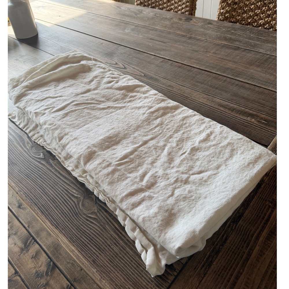 Restoration Hardware 100% Linen Flat Sheet Cream Ivory California King 72x84